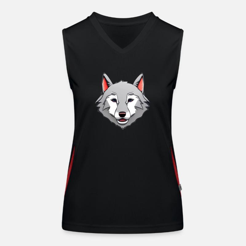Wolf Funktionelles Kontrast-Tank Top für Frauen