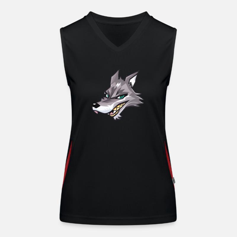 Wolf Funktionelles Kontrast-Tank Top für Frauen