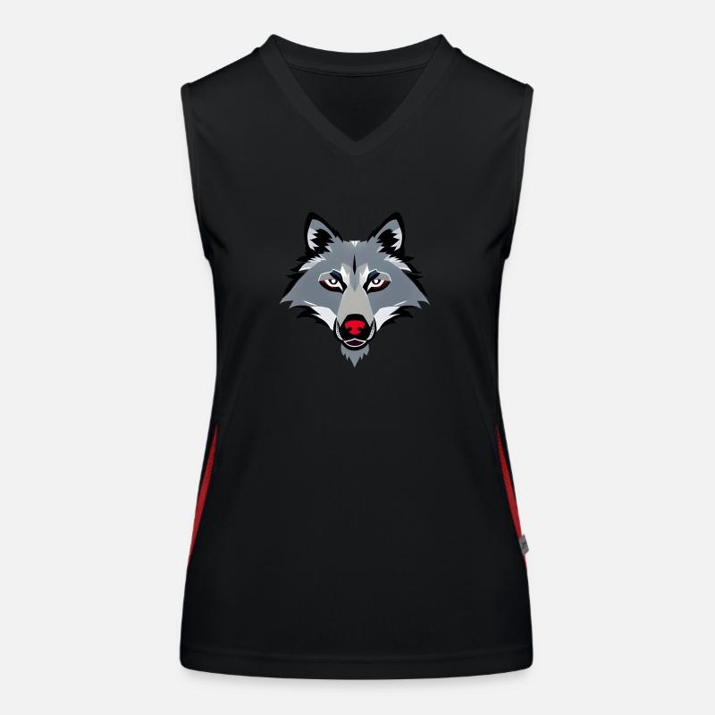Wolf Funktionelles Kontrast-Tank Top für Frauen