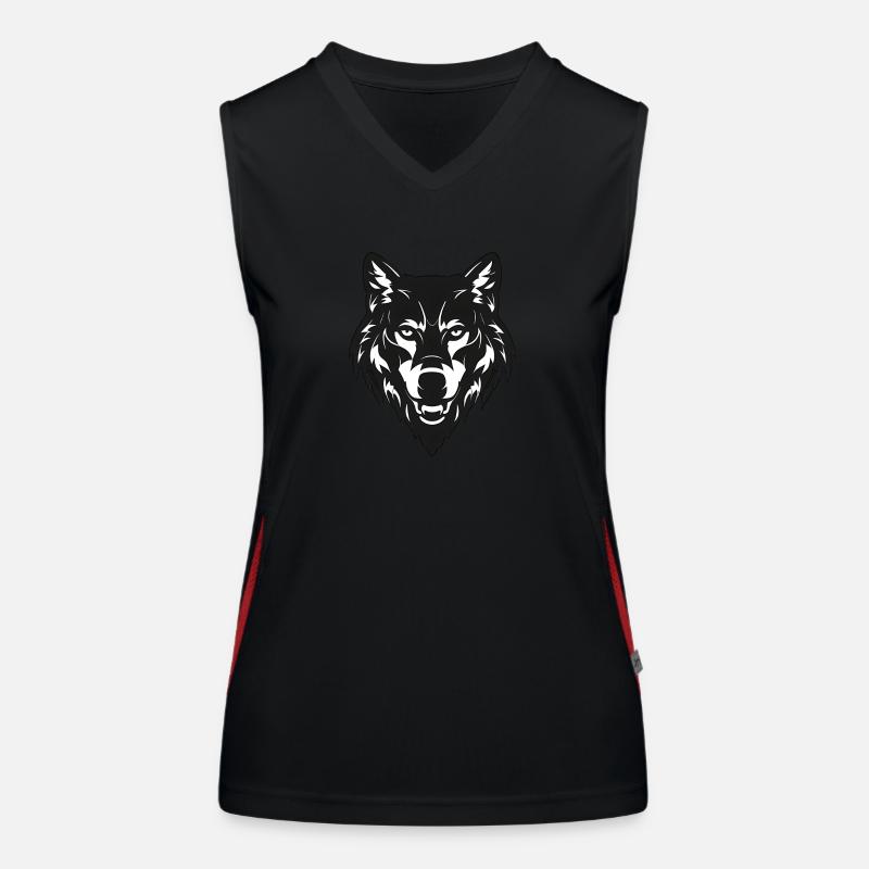 Wolf Funktionelles Kontrast-Tank Top für Frauen
