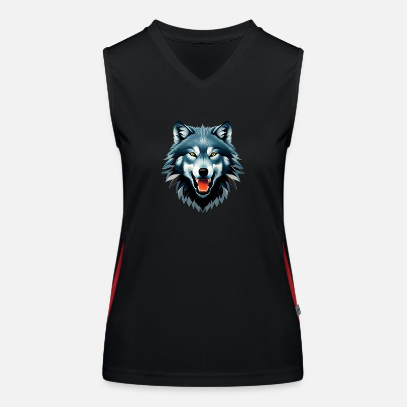 Wolf Funktionelles Kontrast-Tank Top für Frauen