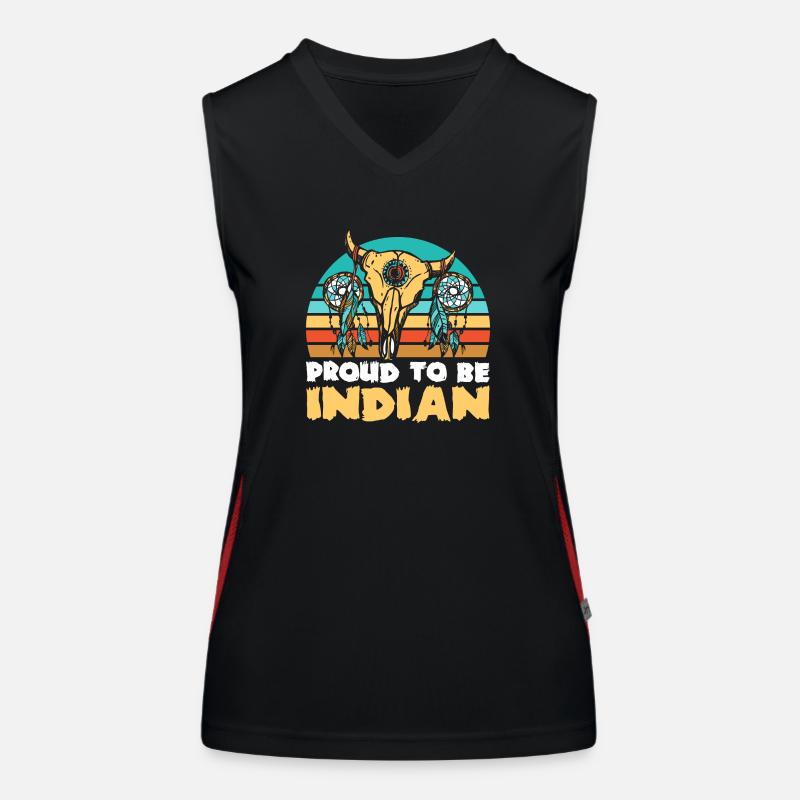Native American Skull Women's Functional Contrast Tank Top