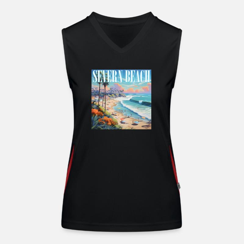Severn Beach - Women's Functional Contrast Tank Top - black/red