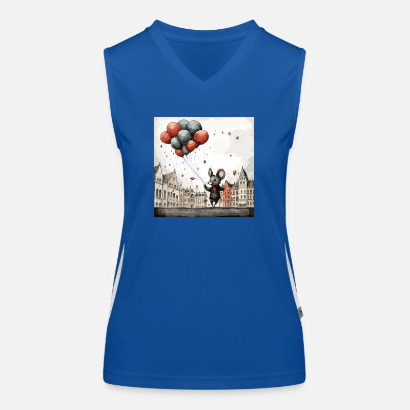 Maus mit Luftballons Funktionelles Kontrast-Tank Top für Frauen