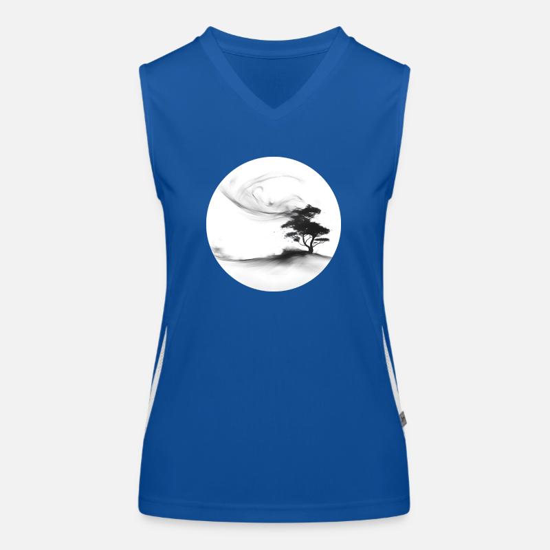 A painted tree in the wind Women's Functional Contrast Tank Top