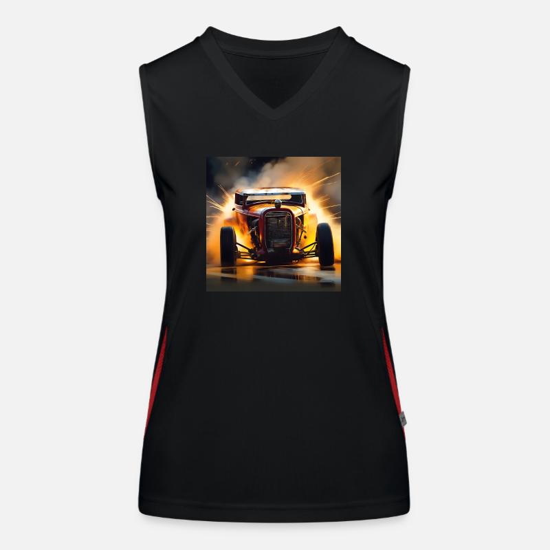 Rusty Hot Rod racing #8 Women's Functional Contrast Tank Top
