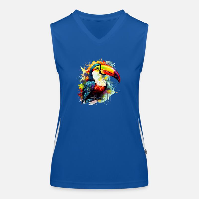 bunter Tukan Funktionelles Kontrast-Tank Top für Frauen