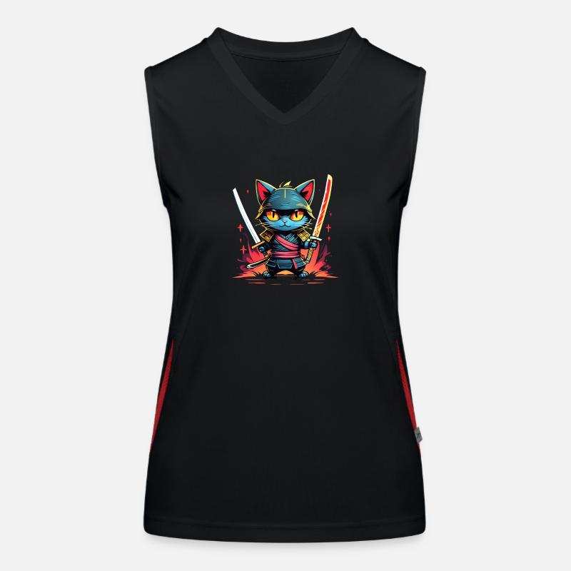 Ninja Katze #3 Funktionelles Kontrast-Tank Top für Frauen