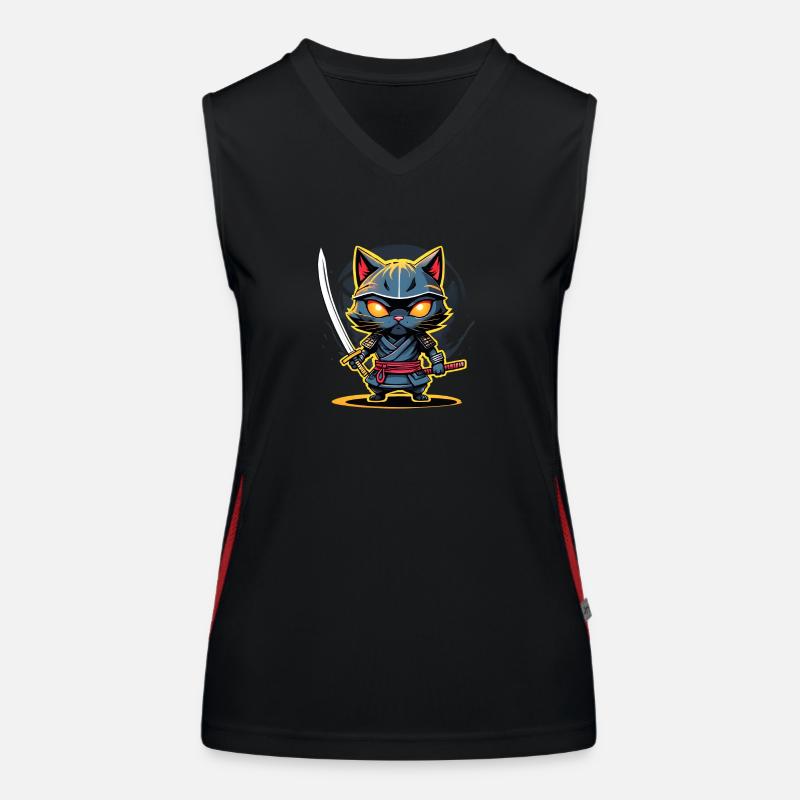 Ninja-Katze #5 Funktionelles Kontrast-Tank Top für Frauen