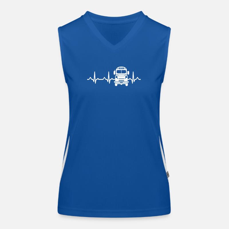 Schulbus Herzschlag Schulbusfahrer Funktionelles Kontrast-Tank Top für Frauen