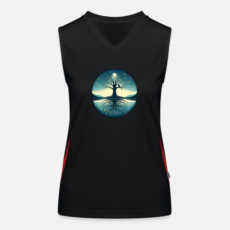 Tree in the Moonlight Women's Functional Contrast Tank Top