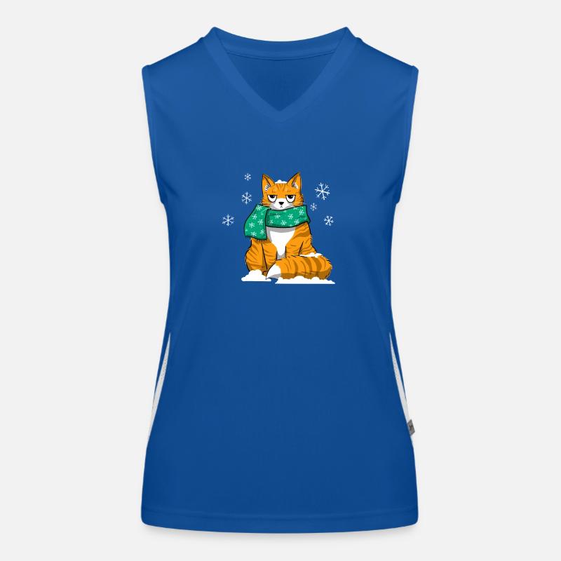 Winterkatze Funktionelles Kontrast-Tank Top für Frauen