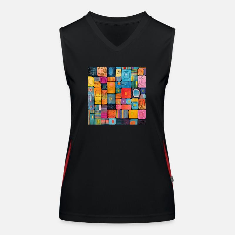 Karos in Bunt Funktionelles Kontrast-Tank Top für Frauen