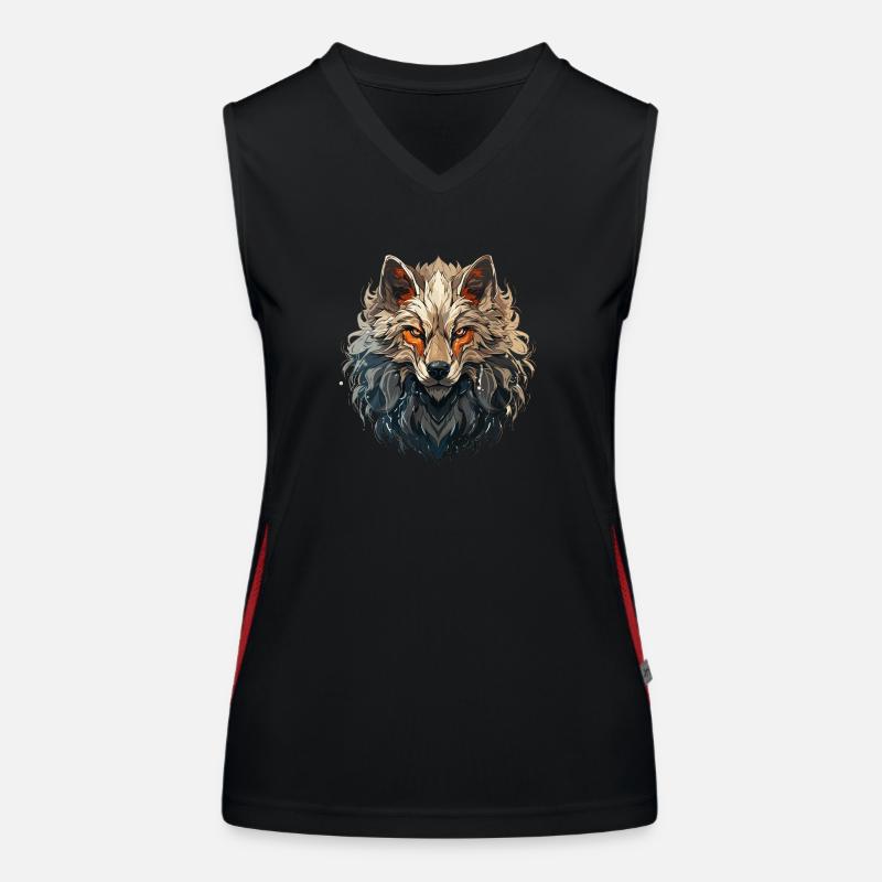 Wolf - Illustration Funktionelles Kontrast-Tank Top für Frauen