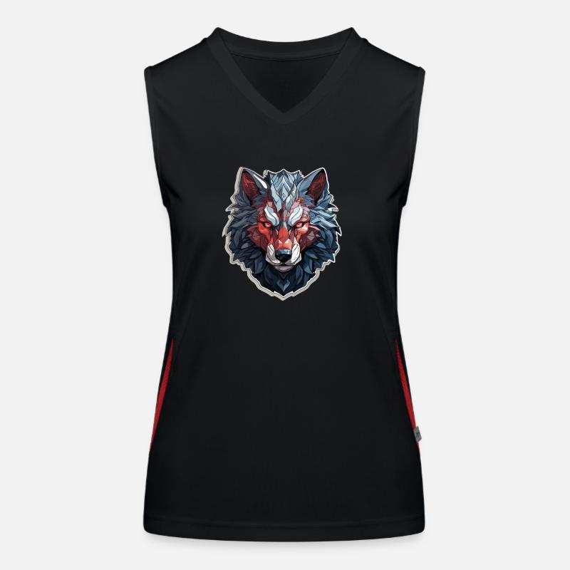 Wolf - Illustration Funktionelles Kontrast-Tank Top für Frauen