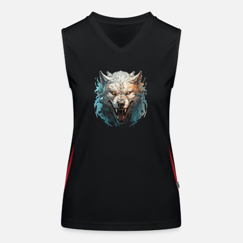 Wolf - Illustration Funktionelles Kontrast-Tank Top für Frauen