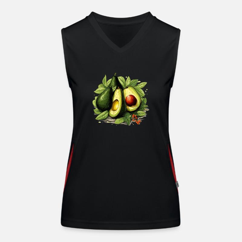 Avocado - Illustration Funktionelles Kontrast-Tank Top für Frauen