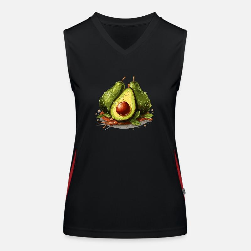 Avocado - Illustration Funktionelles Kontrast-Tank Top für Frauen