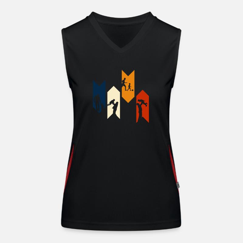 Vintage Retro Papa - Papa Geschenkidee Funktionelles Kontrast-Tank Top für Frauen