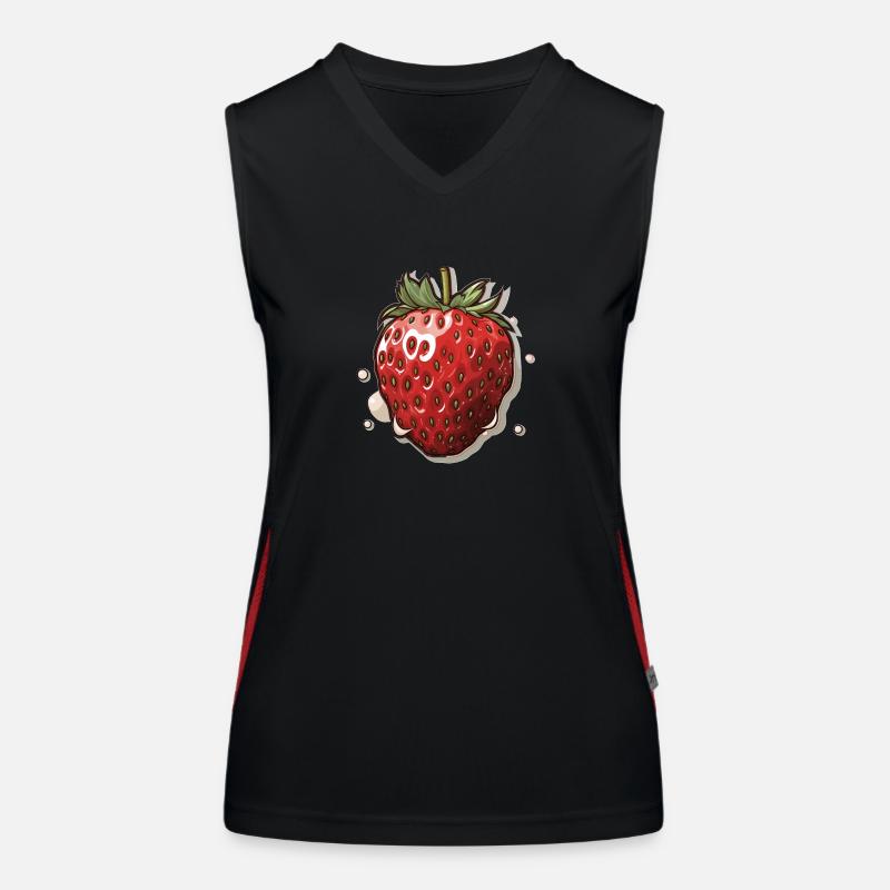 Erdbeere - Illustration Funktionelles Kontrast-Tank Top für Frauen
