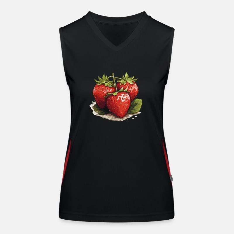 Erdbeere - Illustration Funktionelles Kontrast-Tank Top für Frauen