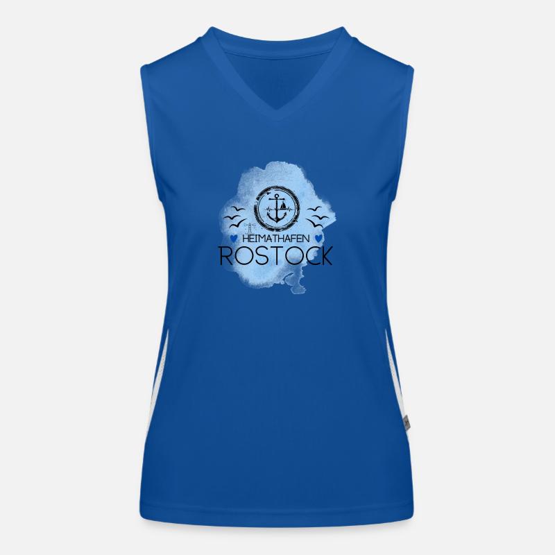 Rostock Liebe Heimathafen Ostsee Funktionelles Kontrast-Tank Top für Frauen