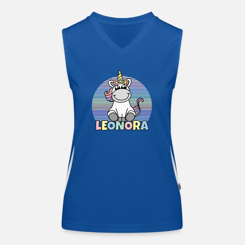 Leonora Einhorn Name Funktionelles Kontrast-Tank Top für Frauen
