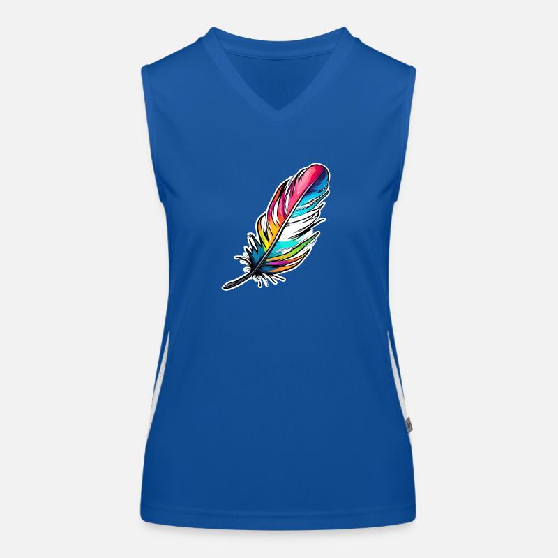 Feder /Schreibfeder / Vogelfeder / Dauenenfeder Funktionelles Kontrast-Tank Top für Frauen