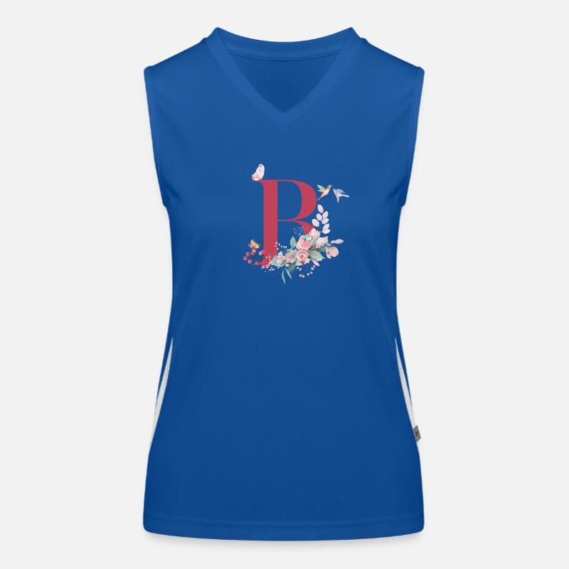 Buchstabe b floral - Geschenkidee Funktionelles Kontrast-Tank Top für Frauen