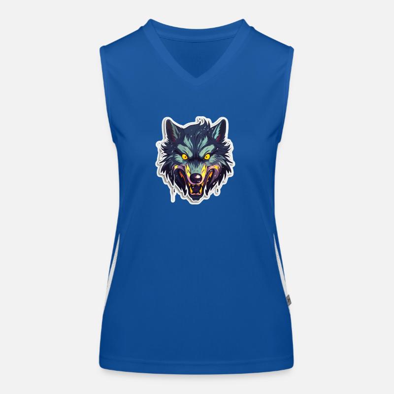 Wolf - Illustration Funktionelles Kontrast-Tank Top für Frauen