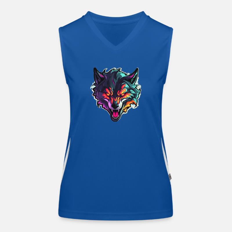 Wolf - Illustration Funktionelles Kontrast-Tank Top für Frauen