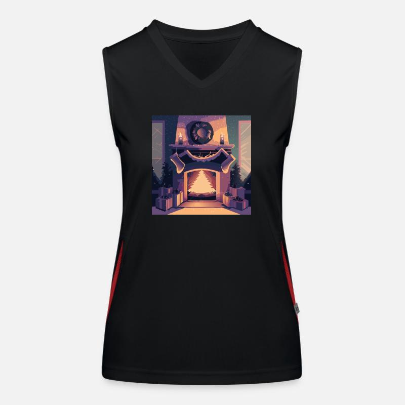 Cheminée de Noël Débardeur respirant contrasté Femme