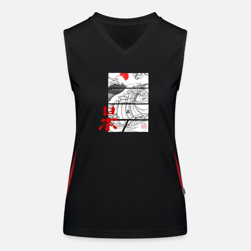 japan wave Débardeur respirant contrasté Femme