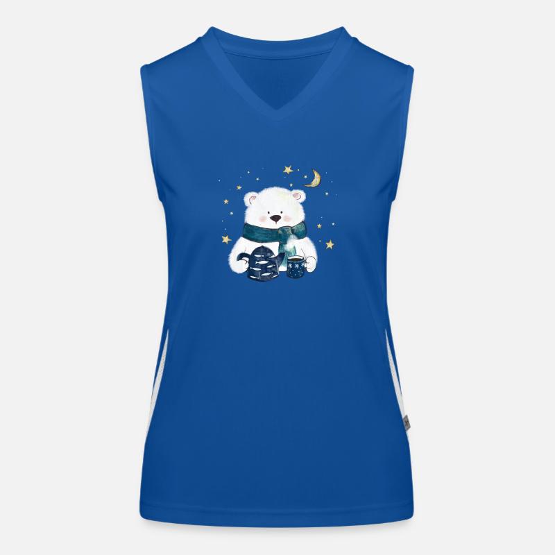 Bear with a teapot Women's Functional Contrast Tank Top