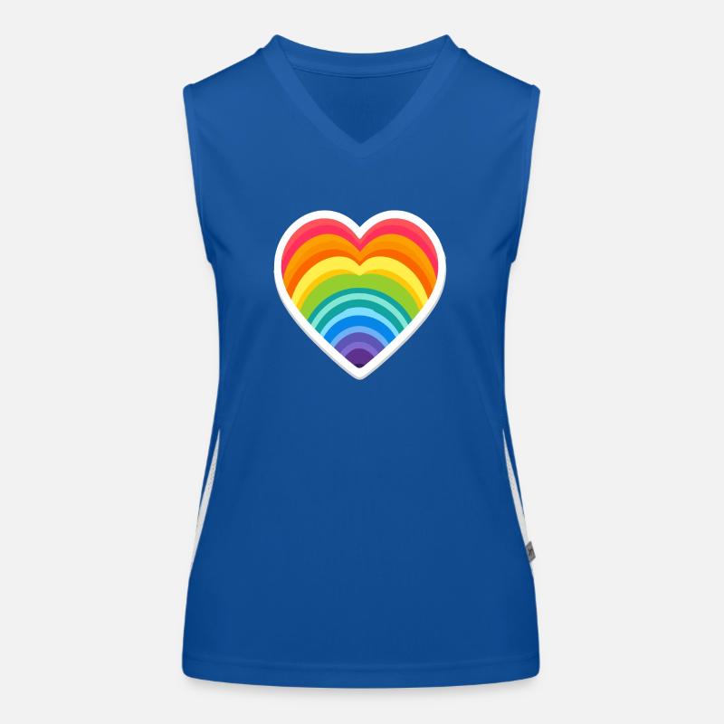 Regenbogen-Herz Funktionelles Kontrast-Tank Top für Frauen