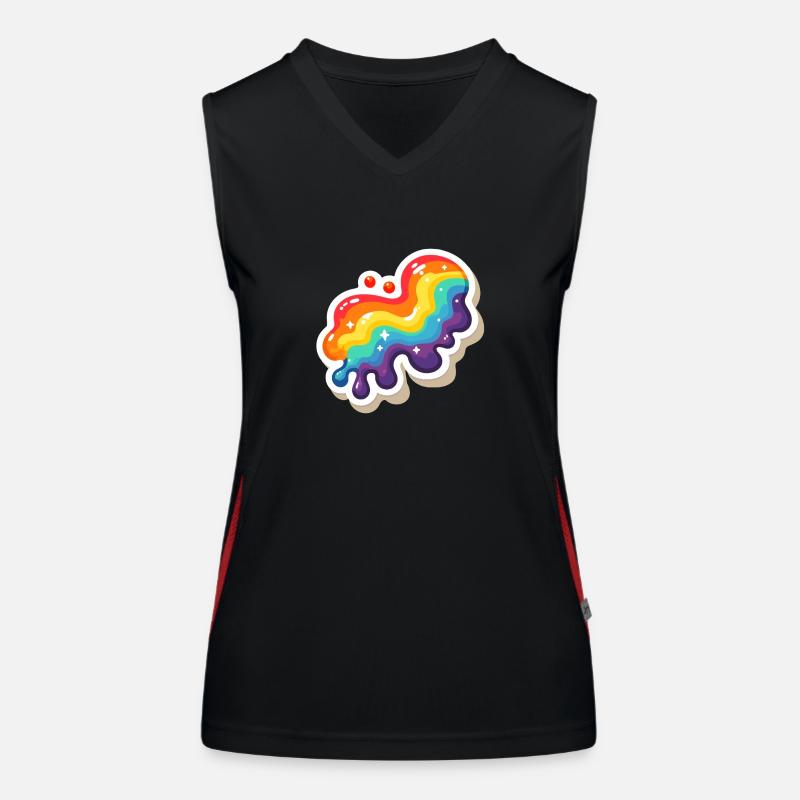 Rainbow Pouring Paint Women's Functional Contrast Tank Top