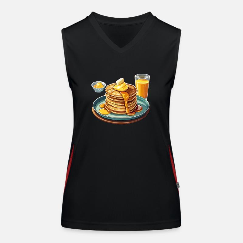 Delicious Pancake Stack with Syrup and Butter Women's Functional Contrast Tank Top