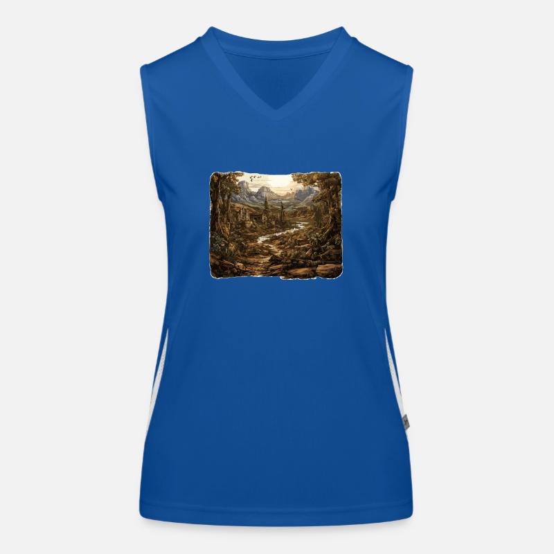 Landschaft - Illustration Funktionelles Kontrast-Tank Top für Frauen