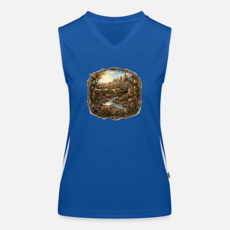 Landschaft - Illustration Funktionelles Kontrast-Tank Top für Frauen