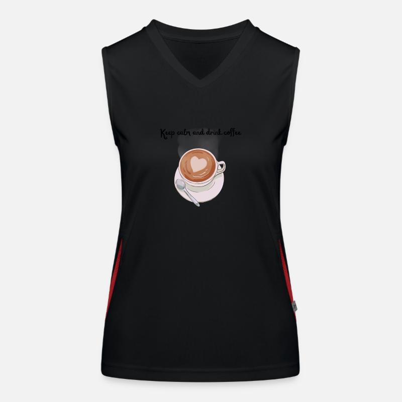 Keep Calm and drink Coffee Funktionelles Kontrast-Tank Top für Frauen