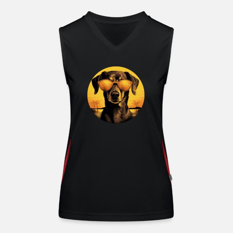 Dackel Funktionelles Kontrast-Tank Top für Frauen
