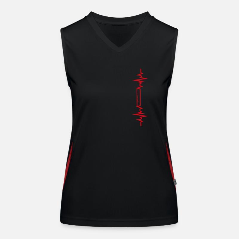 Fagott Herzschlag Geschenkidee Funktionelles Kontrast-Tank Top für Frauen