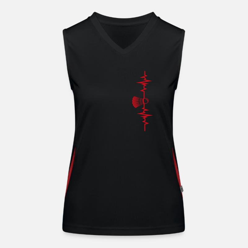 Badminton Heartbeat Badminton Geschenkidee Funktionelles Kontrast-Tank Top für Frauen