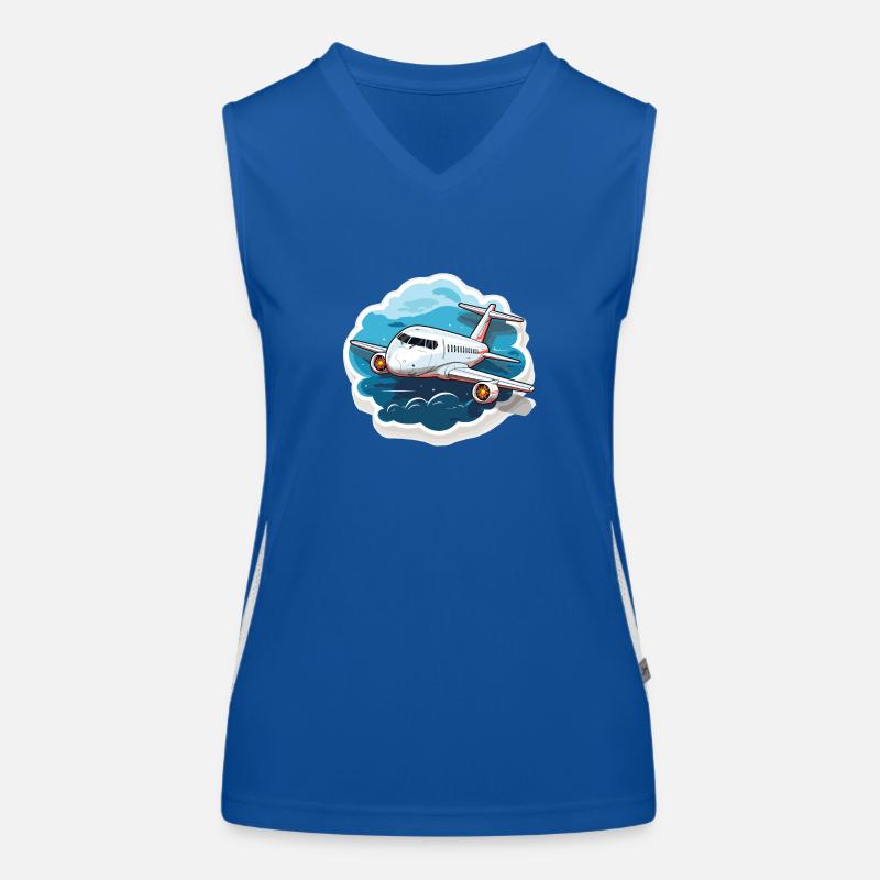 Airplane - illustration Women's Functional Contrast Tank Top