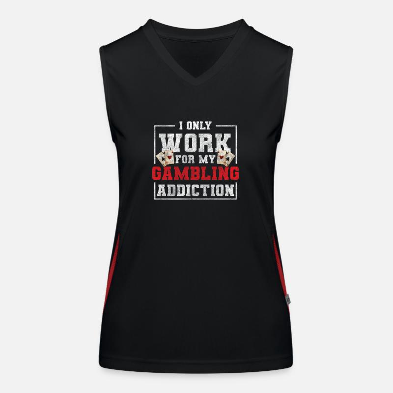 Card Player Gambling Win Bluff Women's Functional Contrast Tank Top