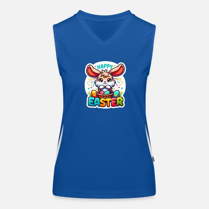 Happy Easter - Easter Bunny Illustration Funktionelles Kontrast-Tank Top für Frauen