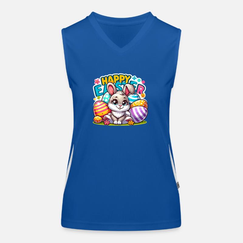 Happy Easter - Easter Bunny Illustration Funktionelles Kontrast-Tank Top für Frauen
