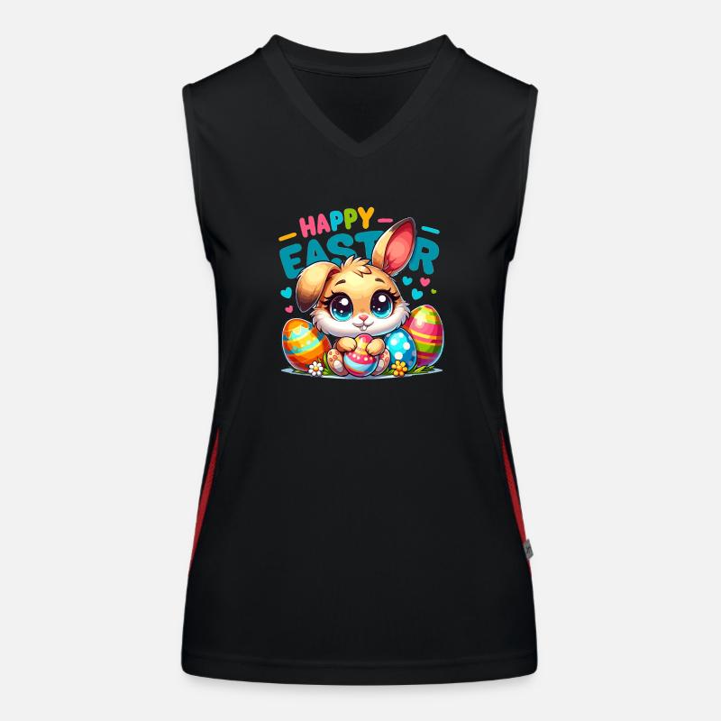 Happy Easter - Easter Bunny Illustration Funktionelles Kontrast-Tank Top für Frauen