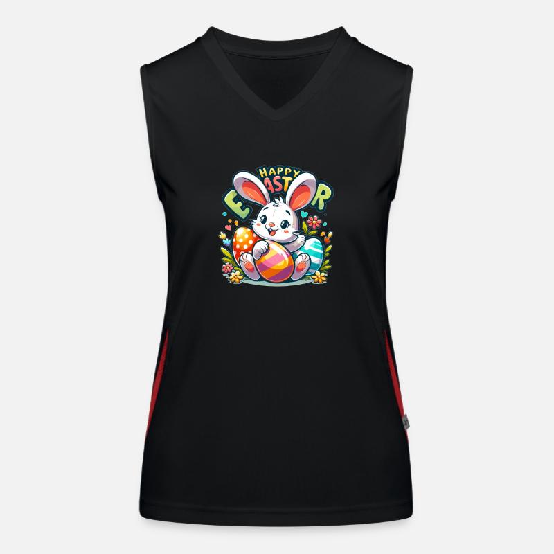 Happy Easter - Easter Bunny Illustration Funktionelles Kontrast-Tank Top für Frauen