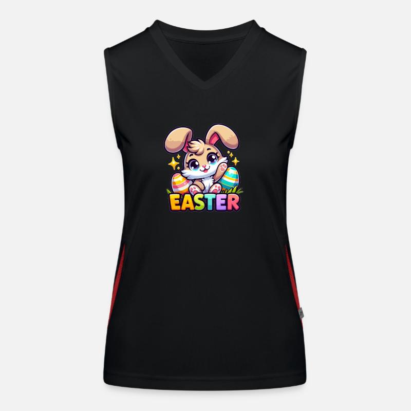 Happy Easter - Easter Bunny Illustration Funktionelles Kontrast-Tank Top für Frauen